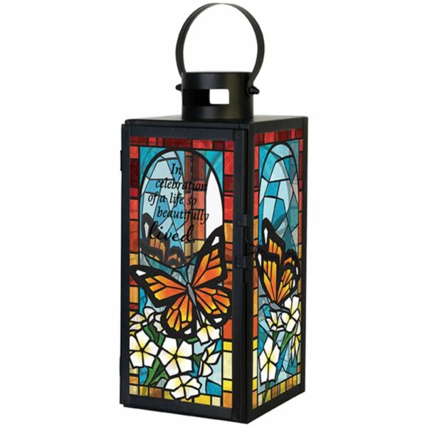 In Celebration of Life Stained Glass Lantern